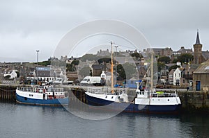 Fishing harbour of Stromness, the second-most populous town in Mainland Orkney, Scotland