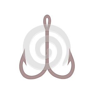 Fishing Hook, Barbed fish hook vector icon