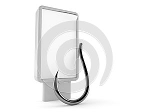 Fishing hook with blank billboard