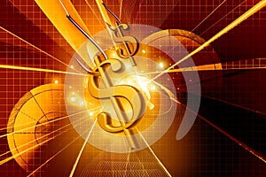 Fishing hook and dollar sign