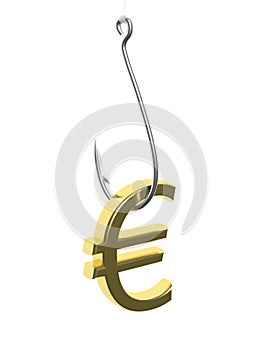 Fishing hook with Euro sign