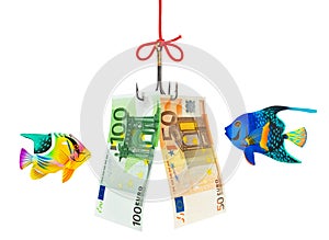 Fishing hook and money