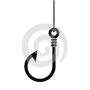 Fishing hook vector line icon