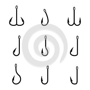 Fishing hooks icons