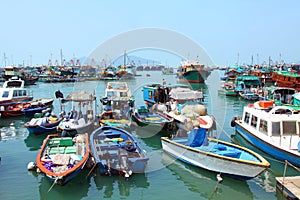 Fishing and house boats anchored in Cheung Chau
