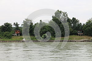 Fishing house on riverbank of Danube river between Bratislava and Devin, Bratislava