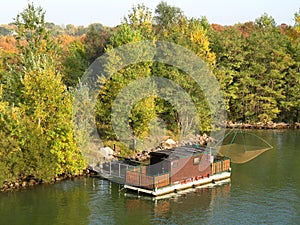 Fishing houseboat on Danube Vienna