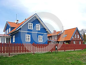 Fishing houses spring day. Nida, Lithuania