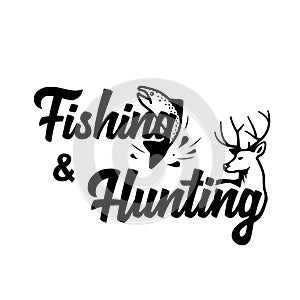 Fishing and hunting logo. Vector and illustration.