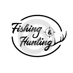 Fishing and hunting logo. Vector and illustration.