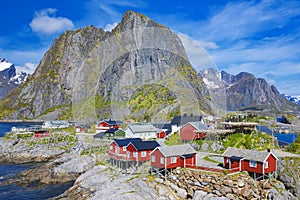 Fishing hut rorbu in the Hamnoy - Reine, Lofoten islands, Norway