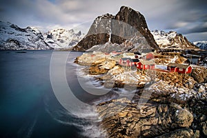 Fishing Hut Village in Hamnoy, Norway photo