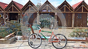 Fishing huts at lunchtime in Fuseta, Ria Formosa, Algarve