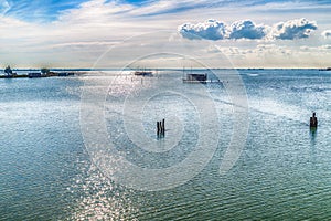 fishing huts with netfish