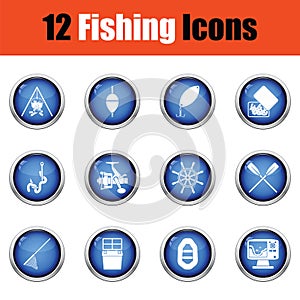 Fishing icon set.