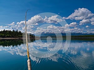 Fishing on Lake Laberge, Yukon Territory, Canada
