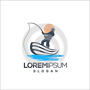 Fishing logo design,vector,illustration ready to use