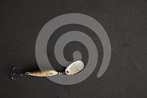 Fishing lure isolated on a black background