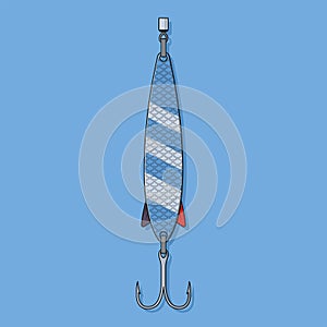 Fishing Lure Vector Icon Illustration with Outline for Design Element, Clip Art, Web, Landing page, Sticker, Banner. Flat Cartoon