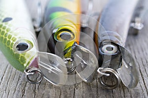 Fishing lures close up