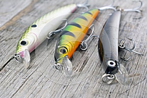Fishing lures close up