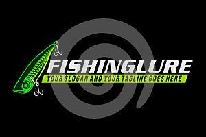 fishing lures fish logo, design template vector illustration. great to use for fishing company logo