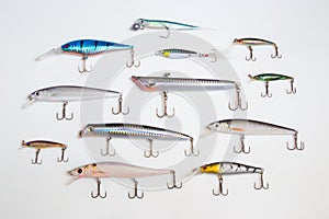 Fishing Lures on white background