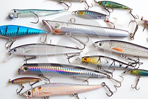 Fishing Lures on white background