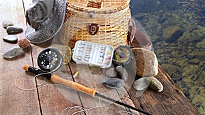 Fishing lures,reel,and sun hat