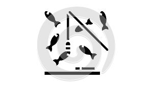 fishing magnetic game glyph icon animation