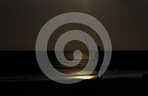 Fishing by moonlight at Bethany Beach