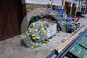 Fishing and nautical objects in the harbor