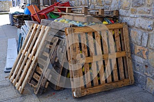 Fishing and nautical objects in the harbor