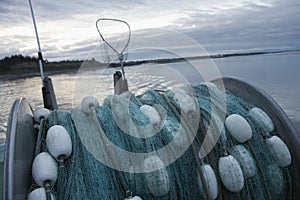 Fishing Net On Back Of Fishing Boat