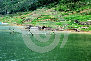 Fishing net at the bank of Yangtze river