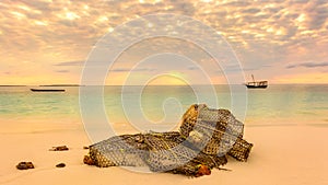 Fishing net on the beach