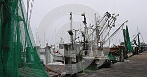 Fishing net boats trawler marina Corpus Christi Texas 4K