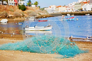 Fishing net in Ferragudo, Portugal