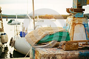 Fishing net on the harbor