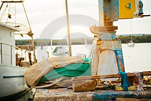 Fishing net on the harbor