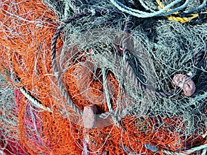 Fishing net in a port