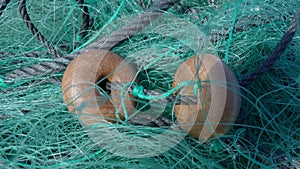 fishing net in the port photo