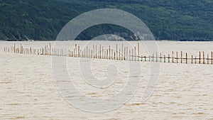 Fishing net on the river Amur