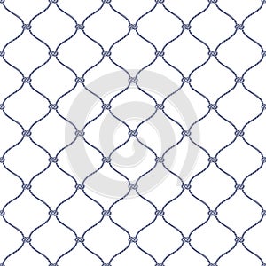 Fishing Net Seamless Pattern in Silhouette Style