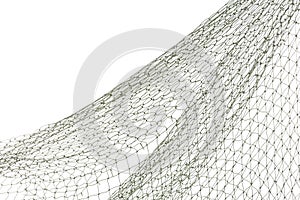 Fishing net on white background