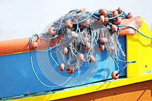 Fishing nets on a boat