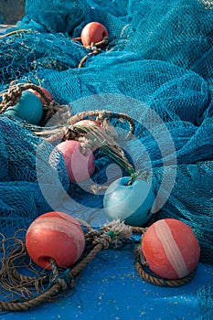 Fishing nets and buoys