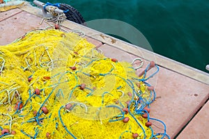 Fishing nets closeup. Background of fishing nets