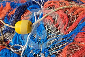 Fishing nets in closeup shot.