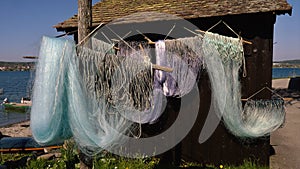 Fishing nets dry on the stalk